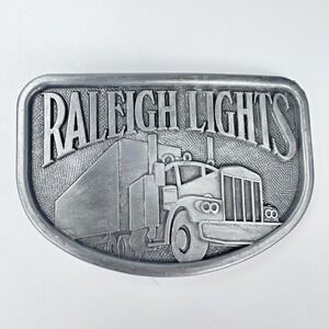 Vintage Raleigh Lights Belt Buckle Metal Truck Driver Collectible USA Made